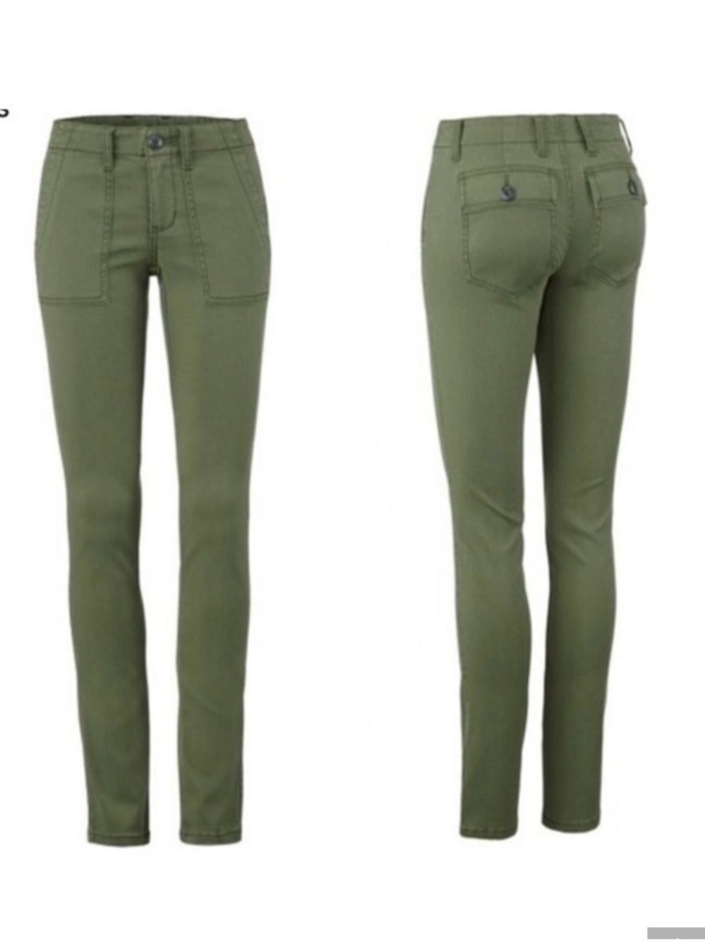 Anthropologie Cabi Green Quest Cord Mid-rise Classic Skinny Jeans Corduroy